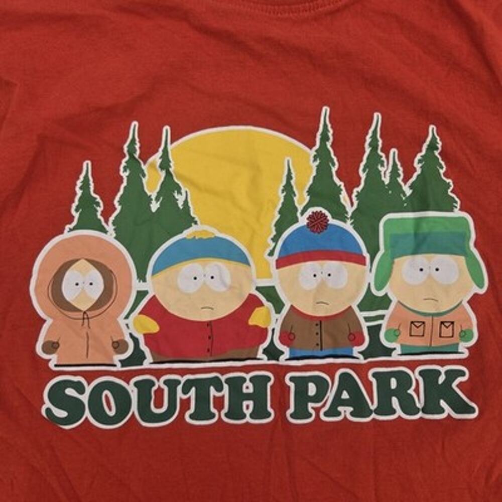 South Park Adult Graphic T-Shirt Short Sleeve Size Small Color Orange